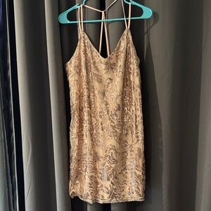 Xhilaration Champagne Sequin Slip Mini Dress